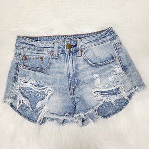 American Eagle Hi-Rise Festival Distressed Shorts